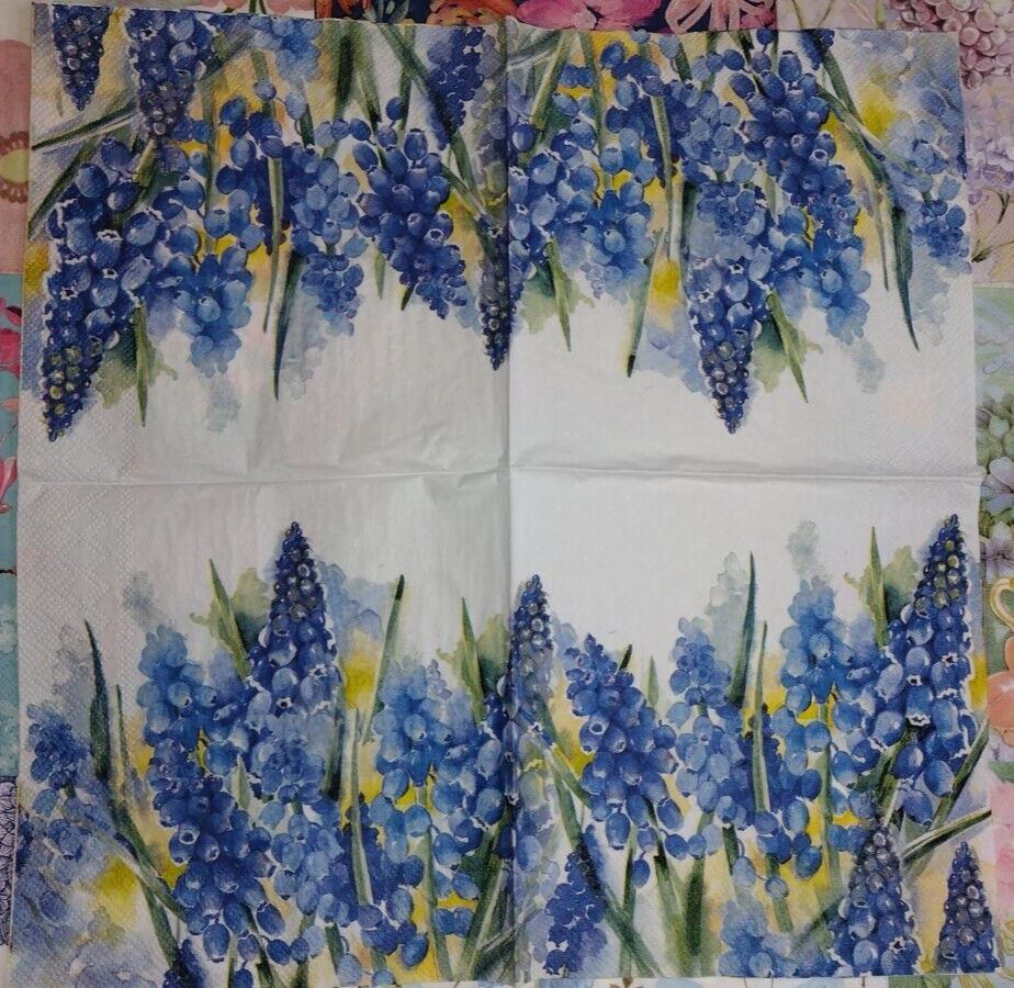 37 BLUE THEME FLORALS BUTTERFLIES ~ LOT SET MIXED Paper Napkins Decoupage Crafts Без бренда - фотография #9