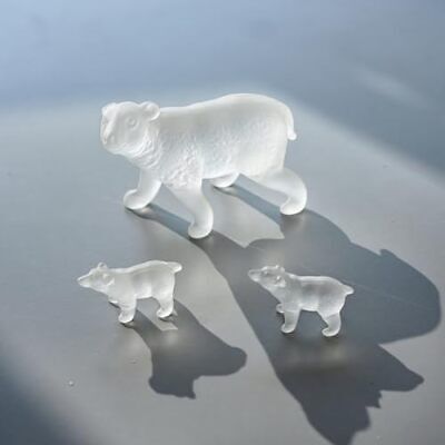 Set 3 Handmade Crystal Polar Bears Figurines Mom Baby Polar Bears Animals  Does not apply Does Not Apply - фотография #2
