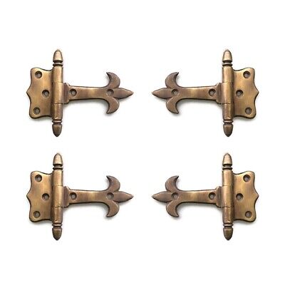 4 small aged solid Brass DOOR small hinges vintage age antique style heavy 3" B Без бренда - фотография #12