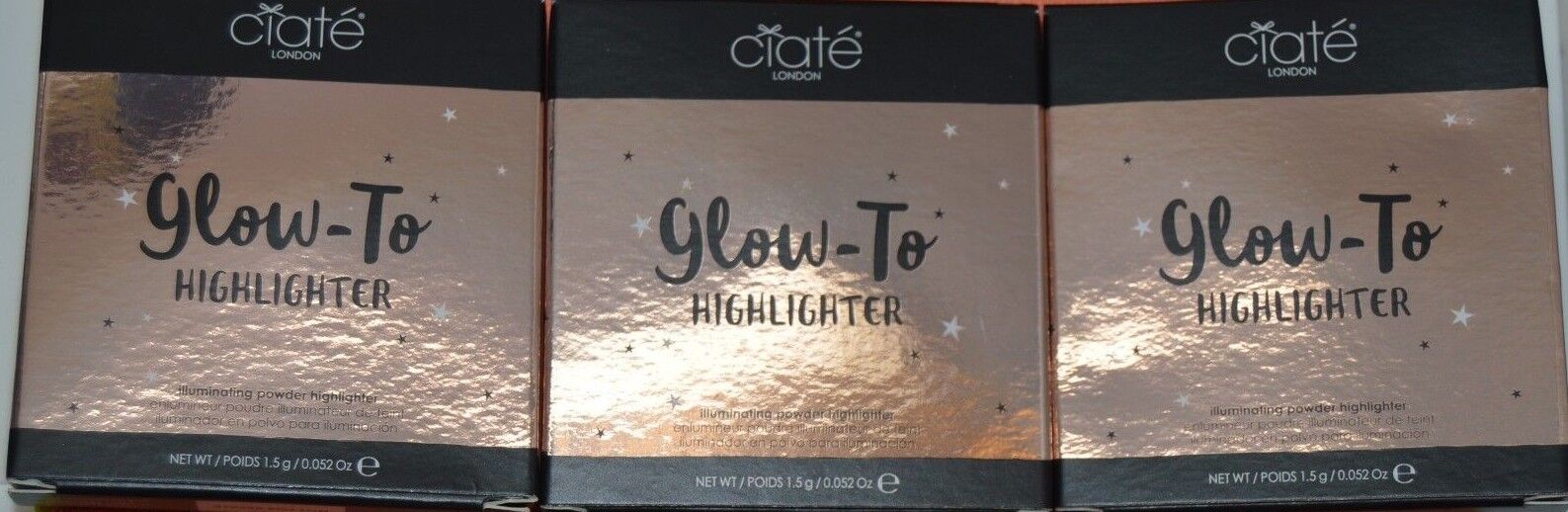 3x Ciate Highlighter illuminating Powder Glow Highlighter Moondust Dented Boxes Ciate London Glow To Highlighter - фотография #2