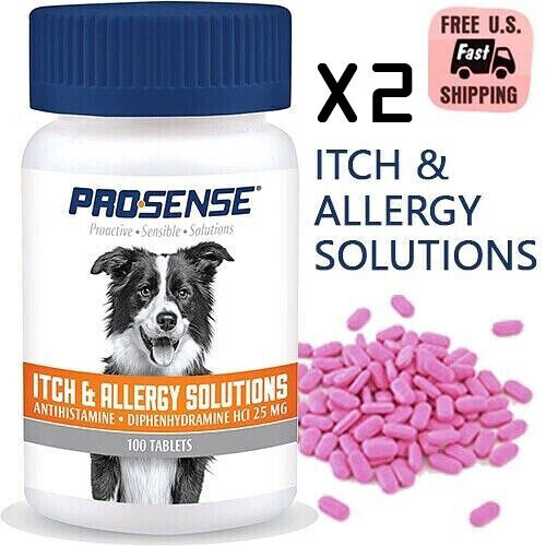2 X 100 Tablet Itchy Pets Supplement Itch Allergy Dog Pet Fast Relief Chewable ProSense PS-82092
