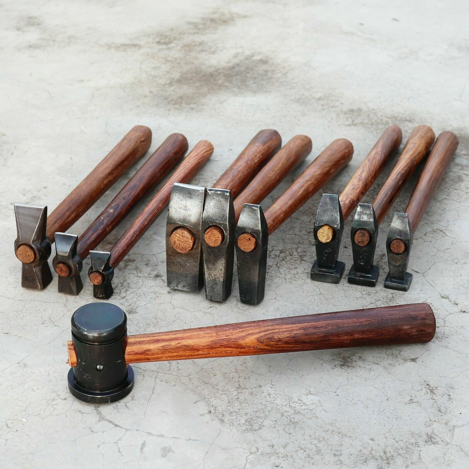 Heavy Small Set of 10 Black Iron Hammer Blacksmith Useful Item BAS
