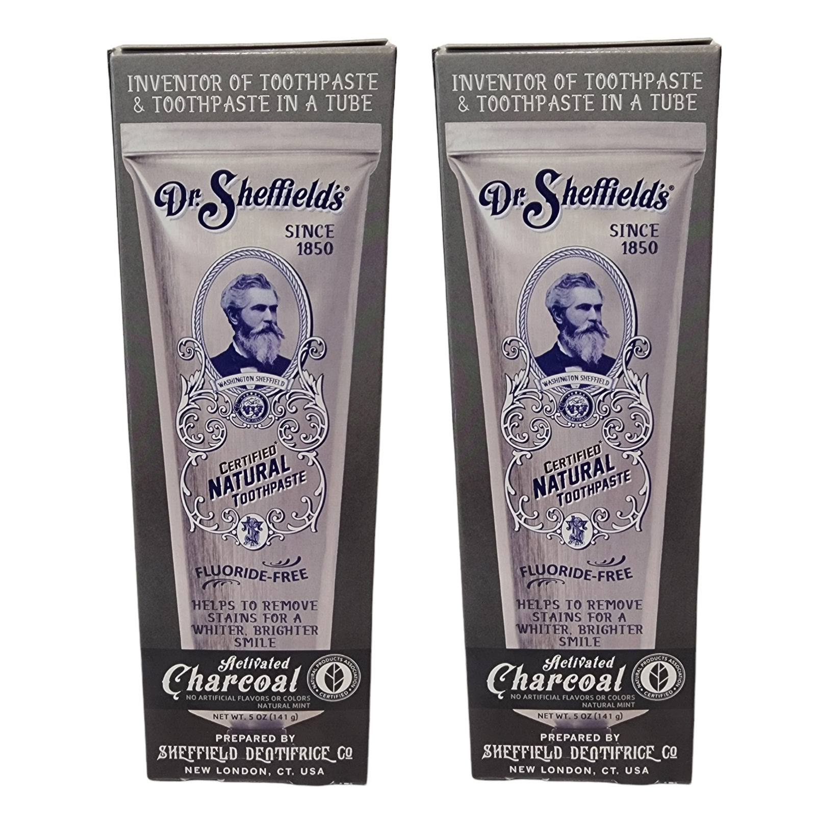 Dr Sheffields Fluoride Free Activated Charcoal Toothpaste Natural Mint 2 Pack DR.SHEFFIELD'S Activated Charcoal