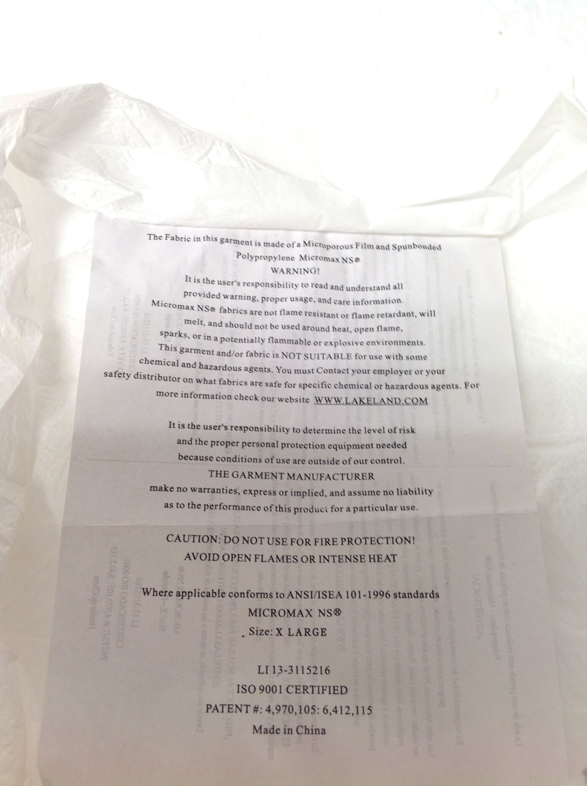 One Box with 25 LAKELAND Industries CT1417 X Large Micromax Lab Coat FREE SHIP! Lakeland Industries - фотография #5