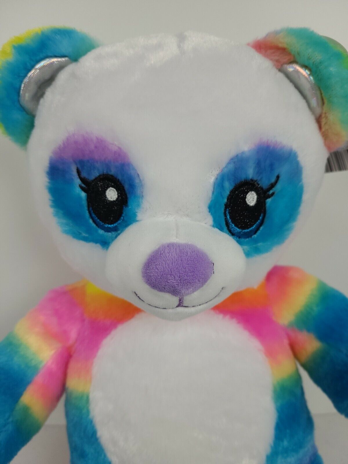 BUILD A BEAR Rainbow Friends Panda Bear Plush Multicolor Doll Stuffed Animal Toy Build-A-Bear Workshop 028038