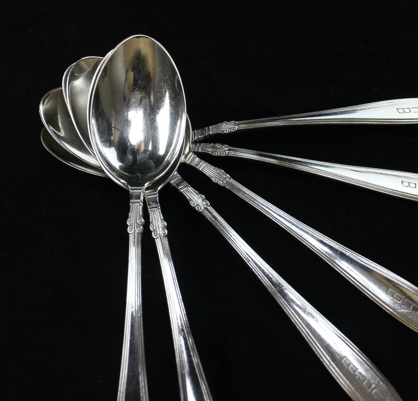 Antique Sterling Silver GORHAM NOCTURNE Teaspoon,  SIX (6) Gorham - фотография #6