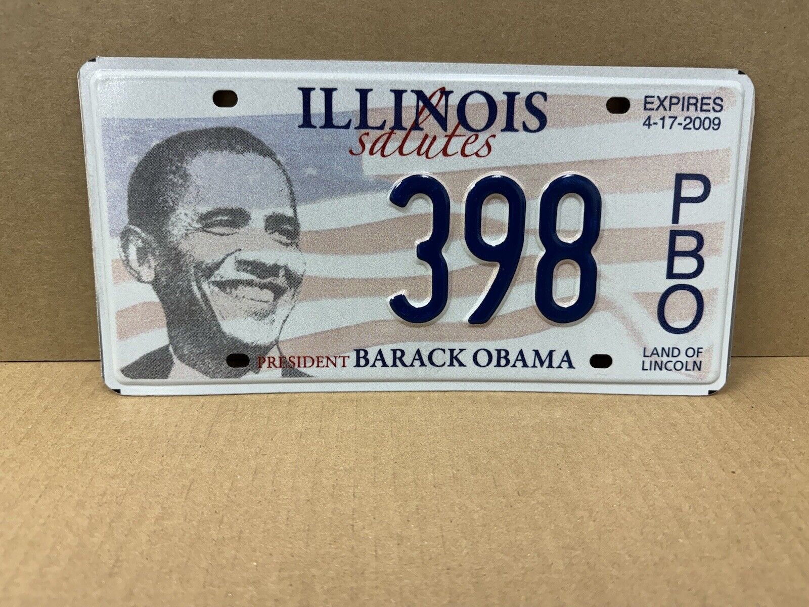 NOS 2009 Illinois Obama License Plate Без бренда