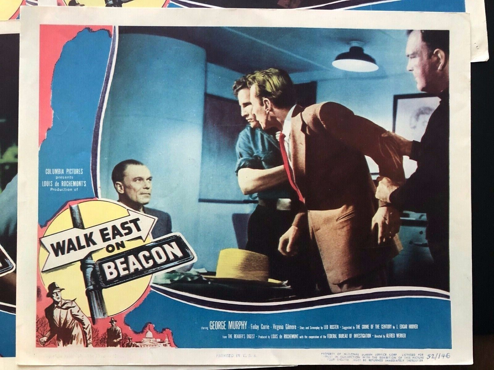 Walk East on Beacon (1952) Original Movie Lobby Card Set + 2 Extra, 10 Total EX Без бренда - фотография #3