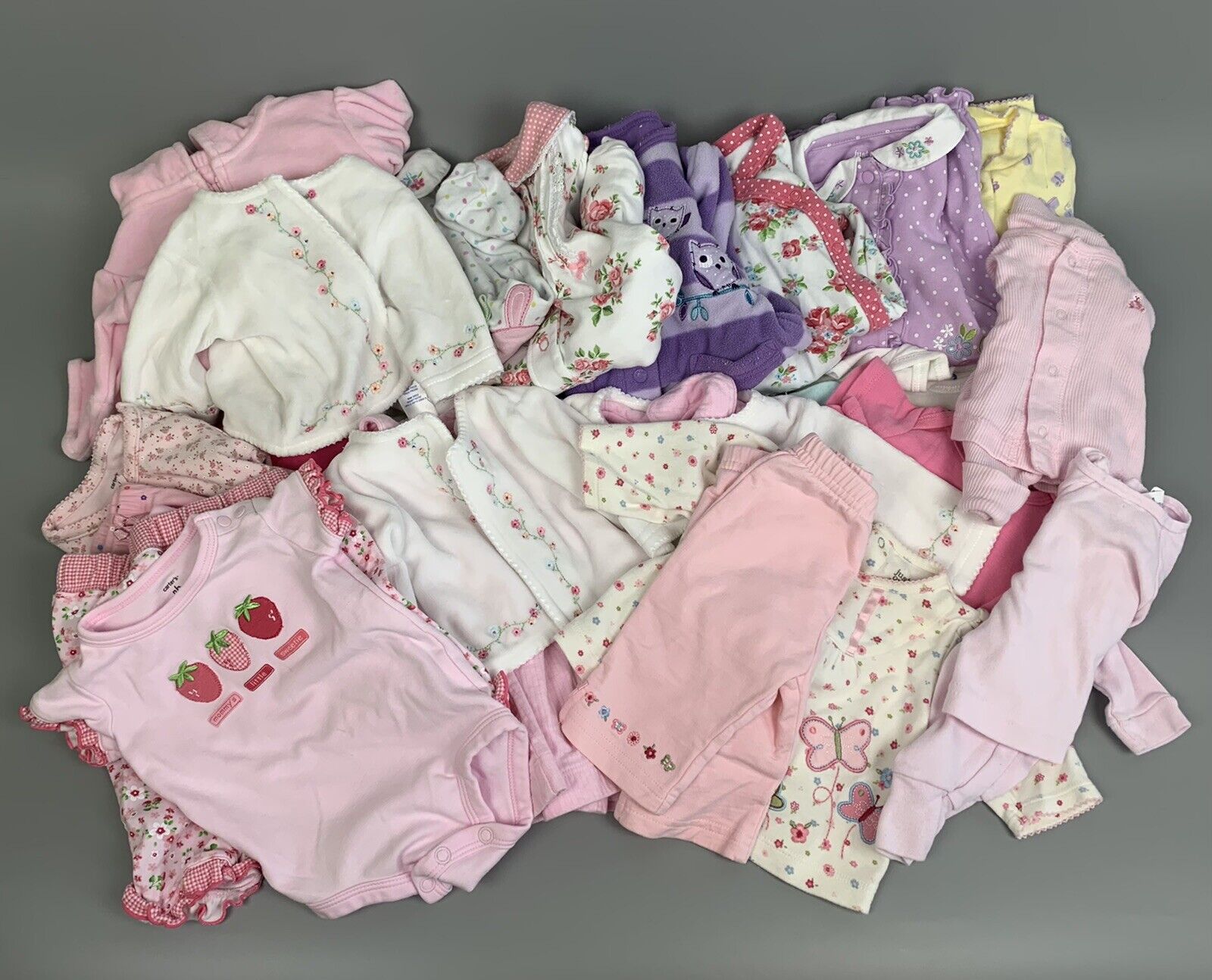 NEWBORN BABY GIRL Clothes LOT OF 31 Pieces Carters Child Of Mine Gerber And More Child of Mine by Carter's