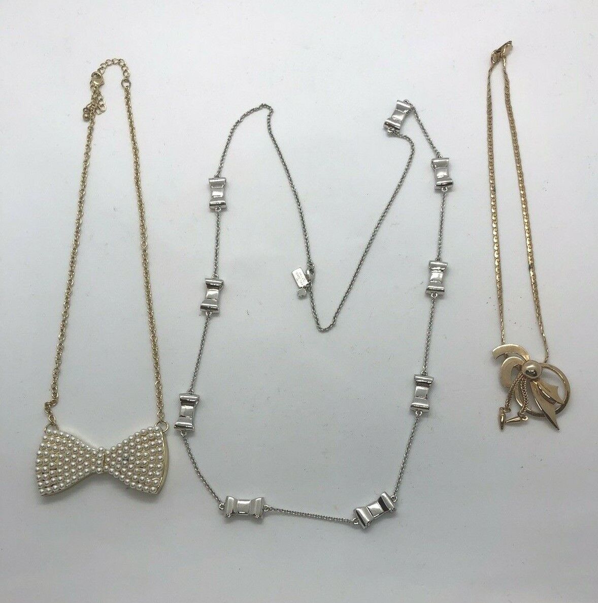 Lot of 3 Bow Necklaces one Kate Spade  KATE SPADE