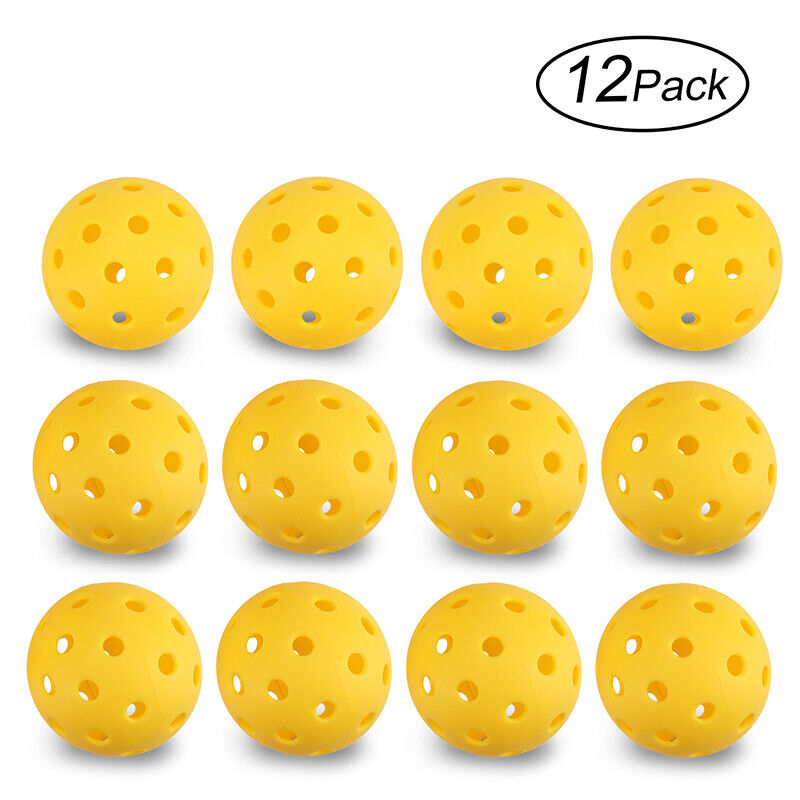 12 Pack Indoor Pickleball Balls Standard 40 Holes Tournament Meet USAPA Yellow Unbranded Does not apply
