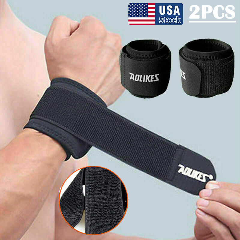 2x Wrist Band Support Bandage Brace Compression Carpal Tunnel Splint Pain Relief Aolikes Does Not Apply