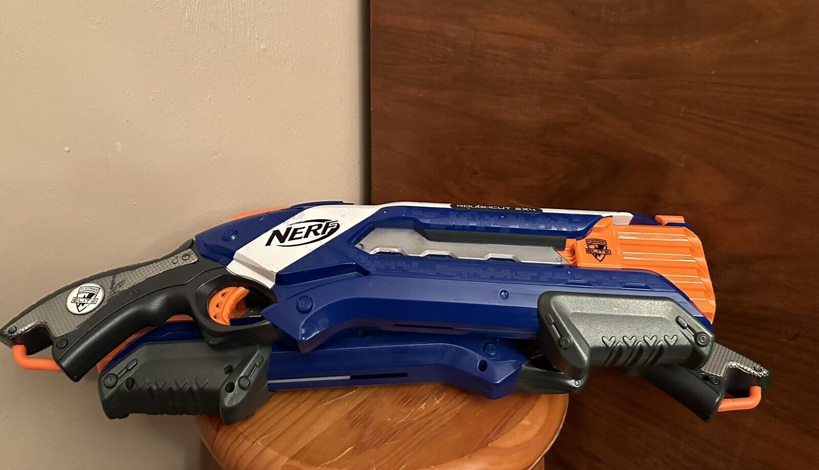 TWO Nerf N-Strike Roughcut 2X4 Dart Blaster Guns Blue/White Lot Pair of 2 Nerf - фотография #7