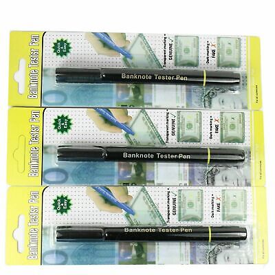3 Pack Counterfeit Money Detector Pen Banknote Tester Currency Cash 2in1 Banknote Does Not Apply