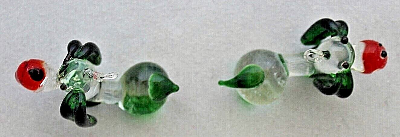 2 x Vintage, ( 1970's) Hand Made,  Art Glass Miniature Dogs Unbranded - фотография #4