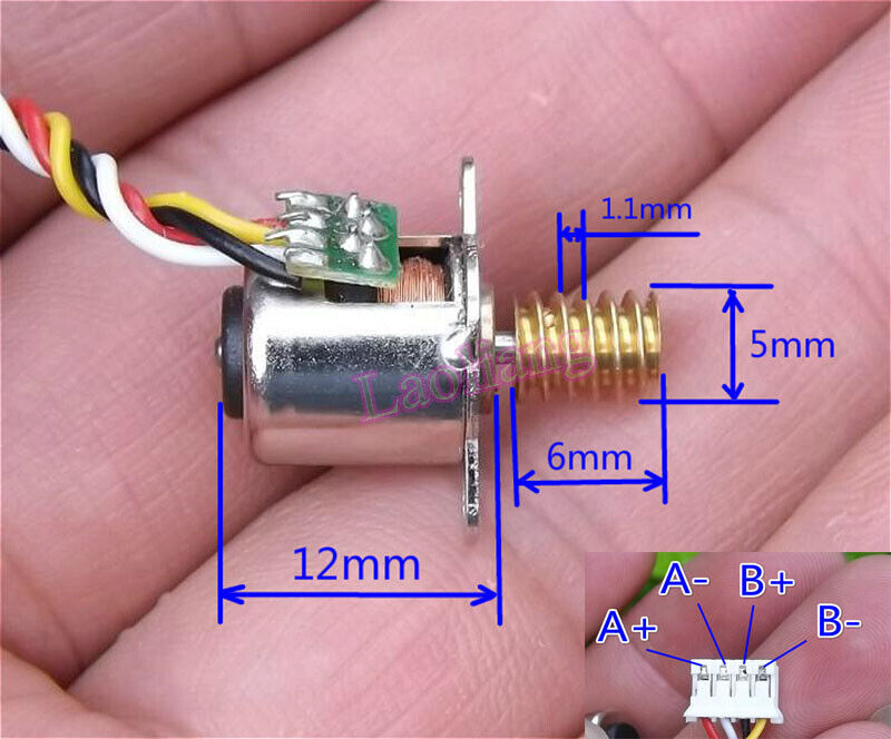 2PCS 2-Phase 4-Wire 10MM 18°Angle Stepping Stepper Motor with Copper Worm Gear Unbranded/Generic Does Not Apply