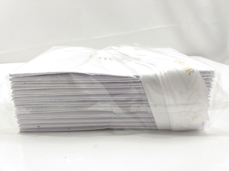 Lot Of 10 DIOR Designer White Pebble Textured Gift Bag's With Ribbon 8" Wide NEW Dior does not apply - фотография #4