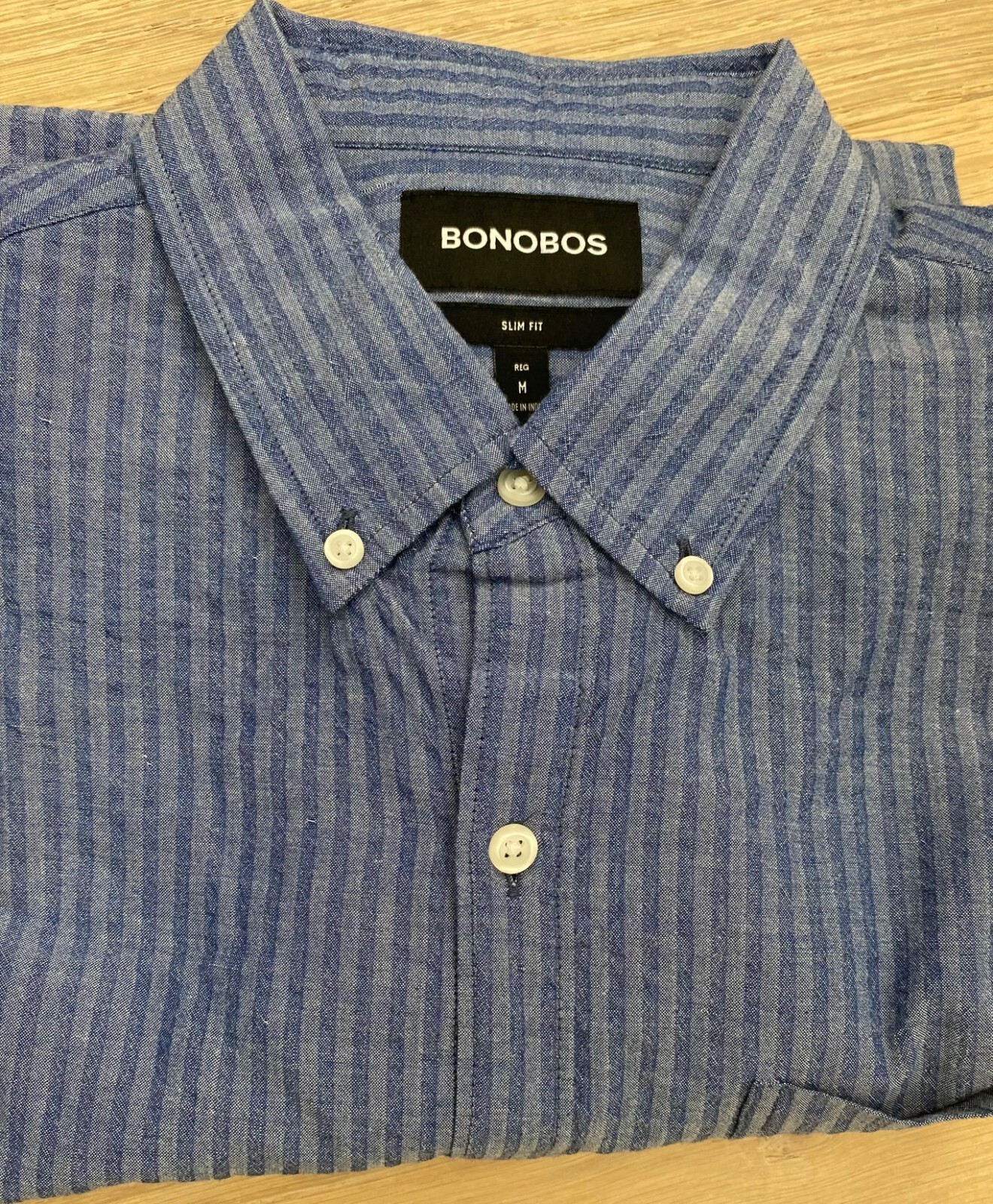 LOT OF 3 Bonobos Medium Slim Fit Shirts Blue Grey Plaid Bonobos - фотография #4