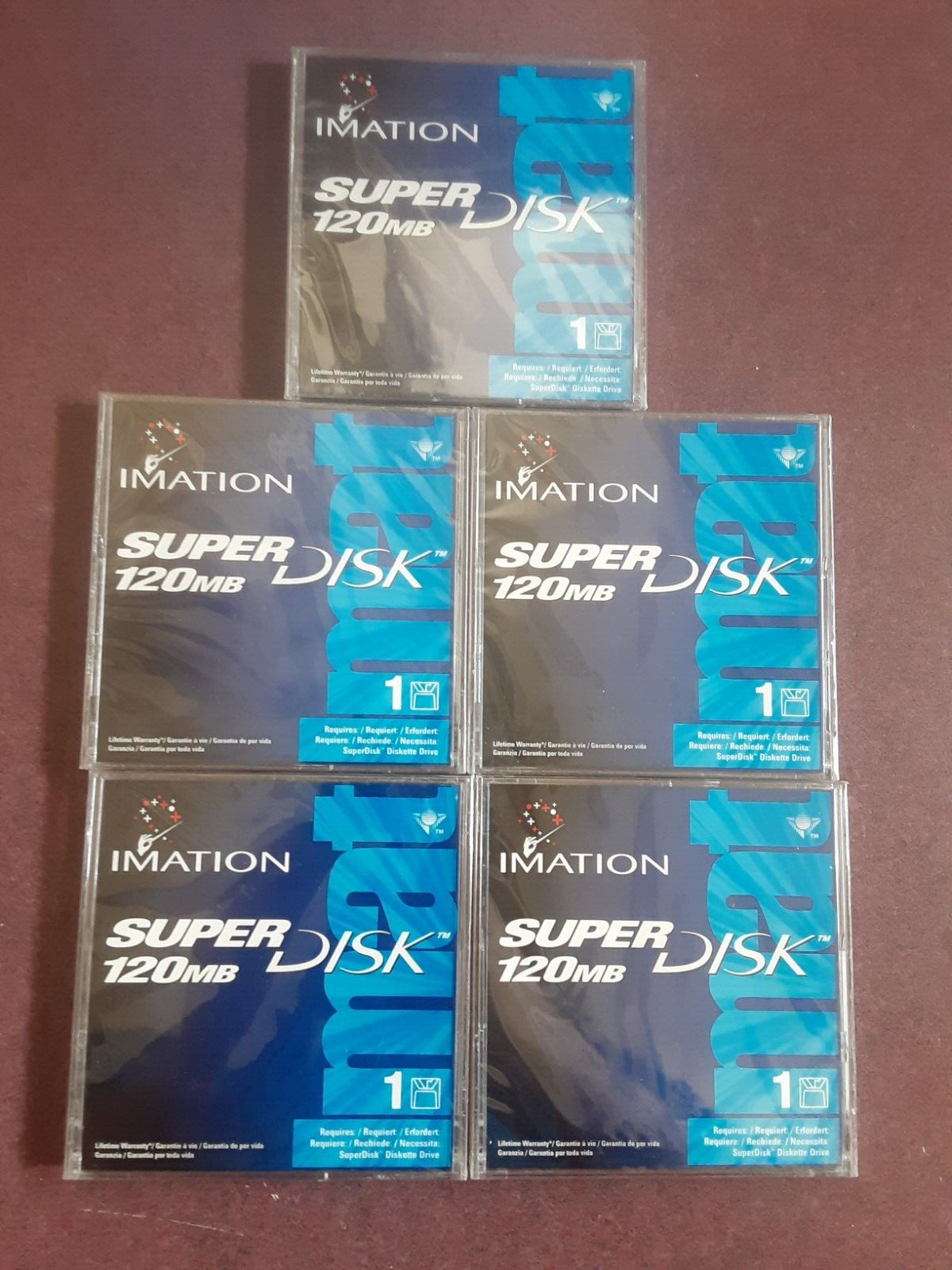 Lot of 5 Imation SuperDisk 120MB Disks Super Disk SEALED Imation