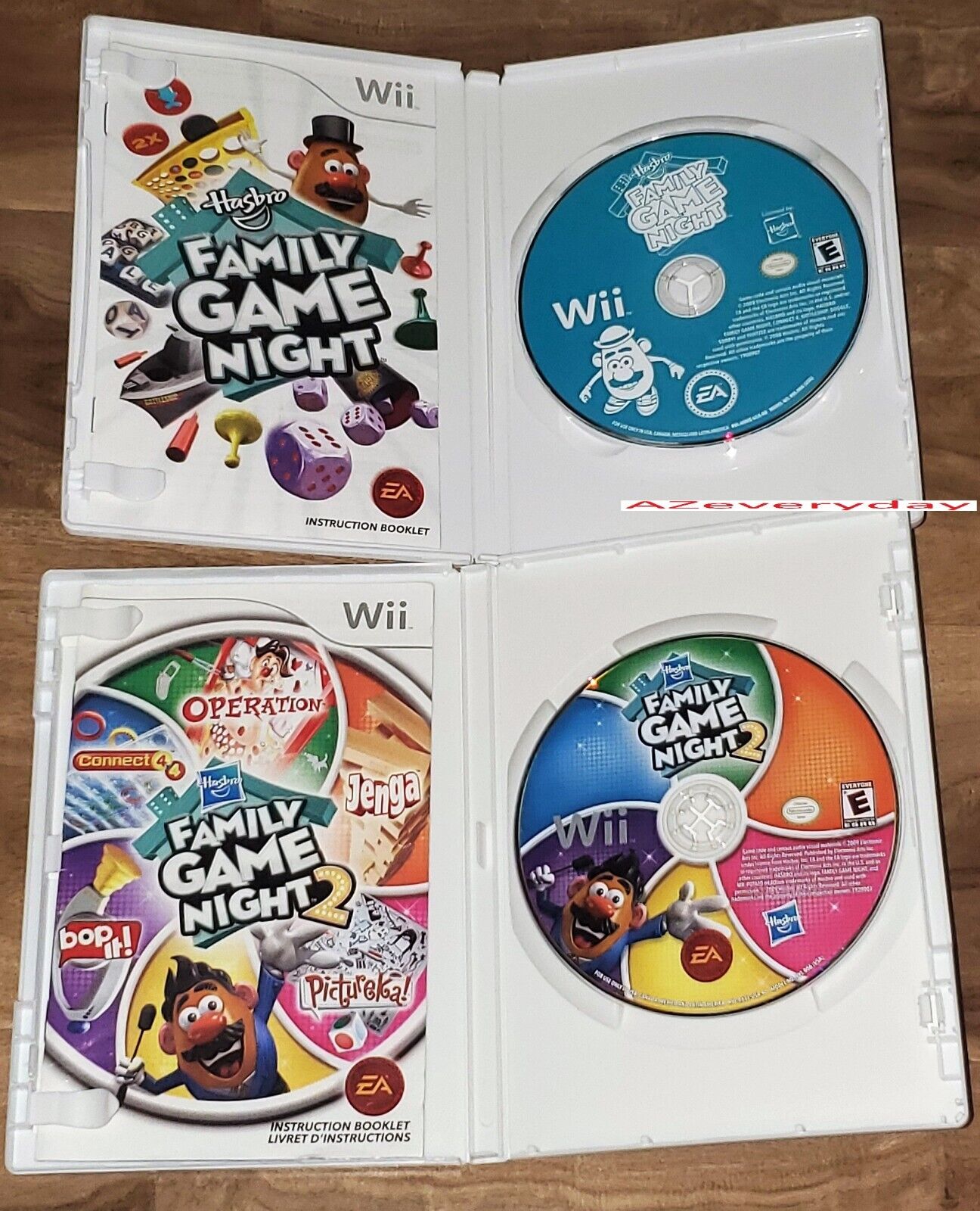 Wii Hasbro Family Game Night 1 & 2 game LOT/bundle COMPLETE board Yahtzee BOP IT Без бренда