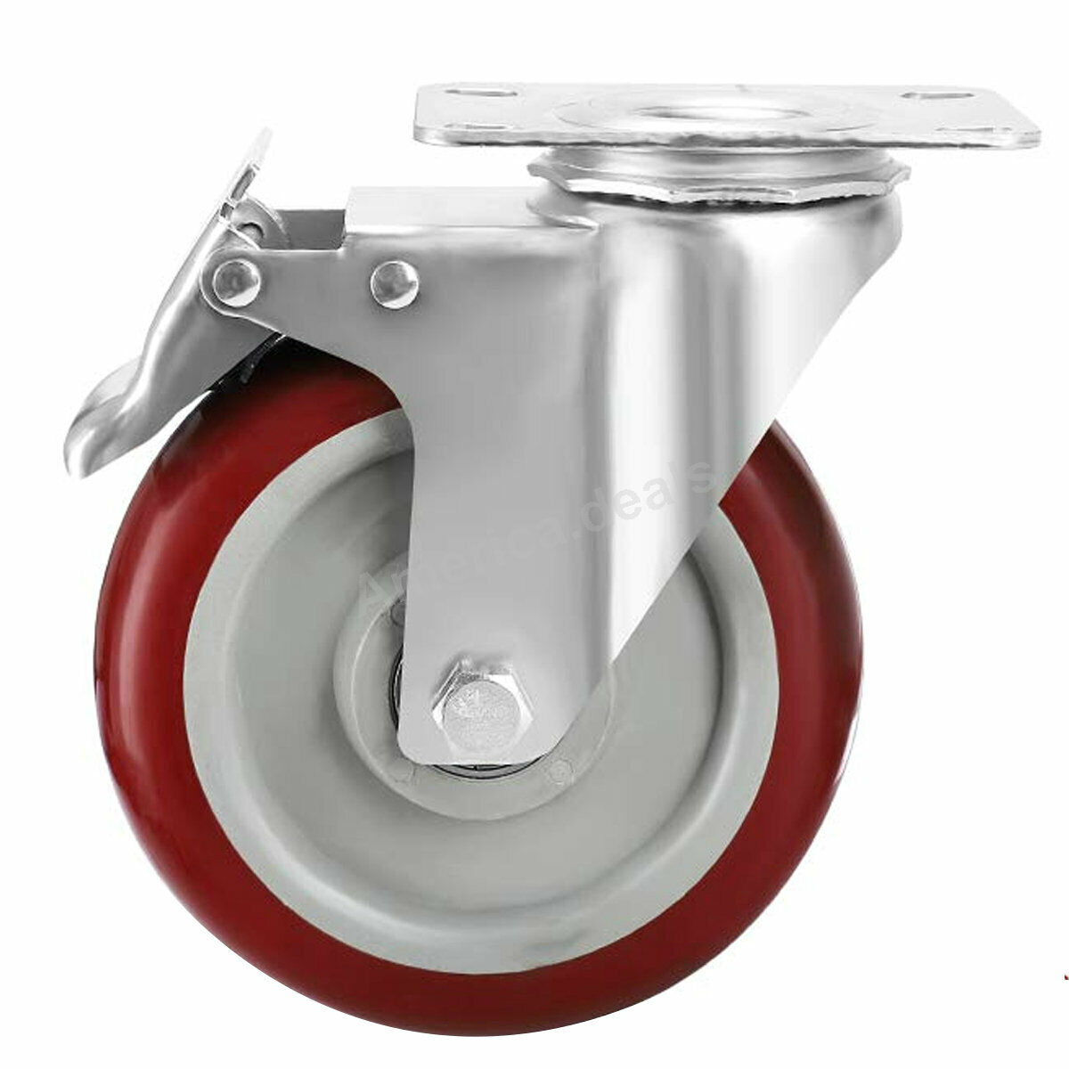 4 Pack 5 Inches Caster Wheels Locking Casters with Brake Swivel Plate Castors AD Does Not Apply - фотография #4