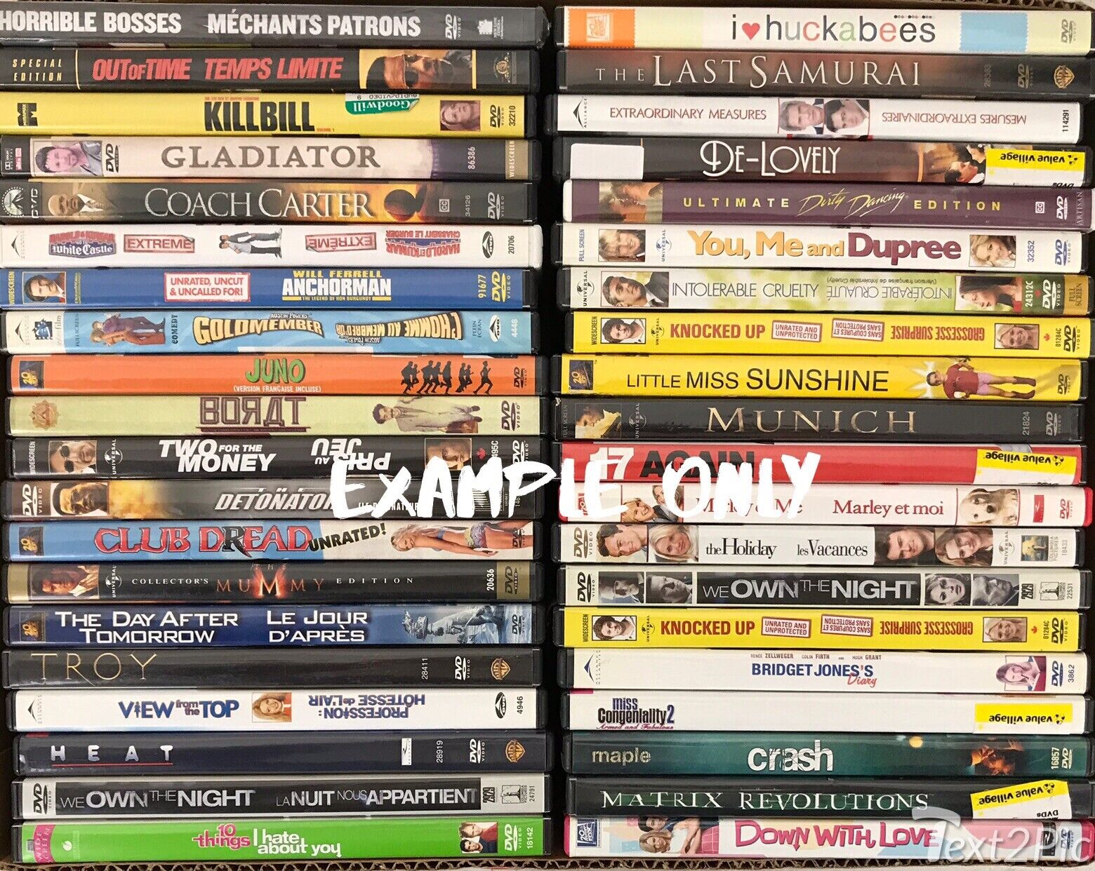 Wholesale lot of 100 DVD's: Drama Action Comedy Movies Без бренда
