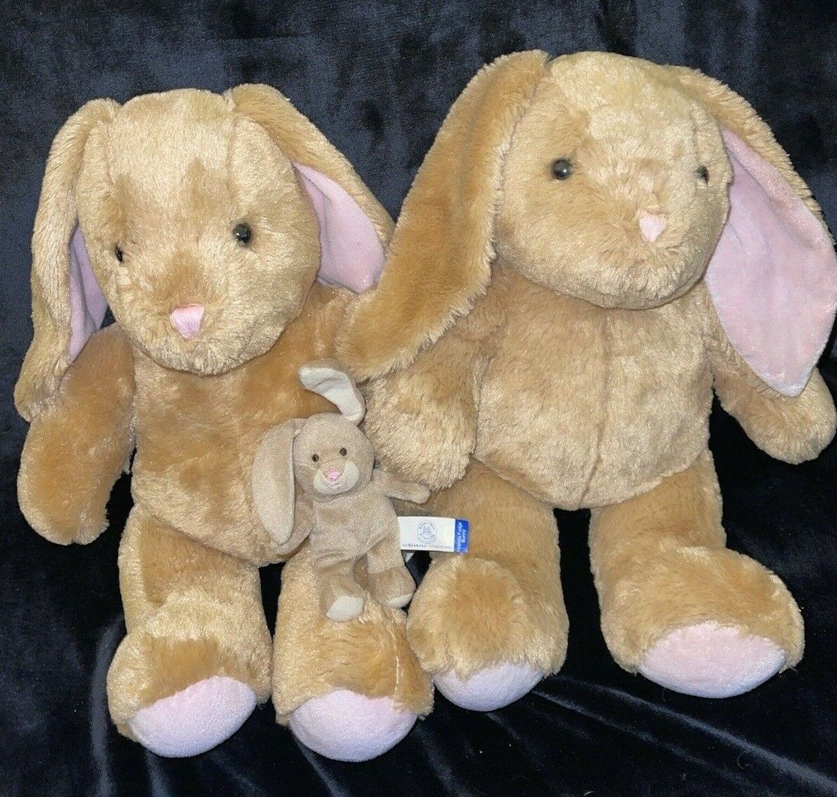 Lot of 3 Build-A-Bear Floppy Ear Tan Easter Bunny Rabbits Plush Stuffed Animals Build-A-Bear Workshop