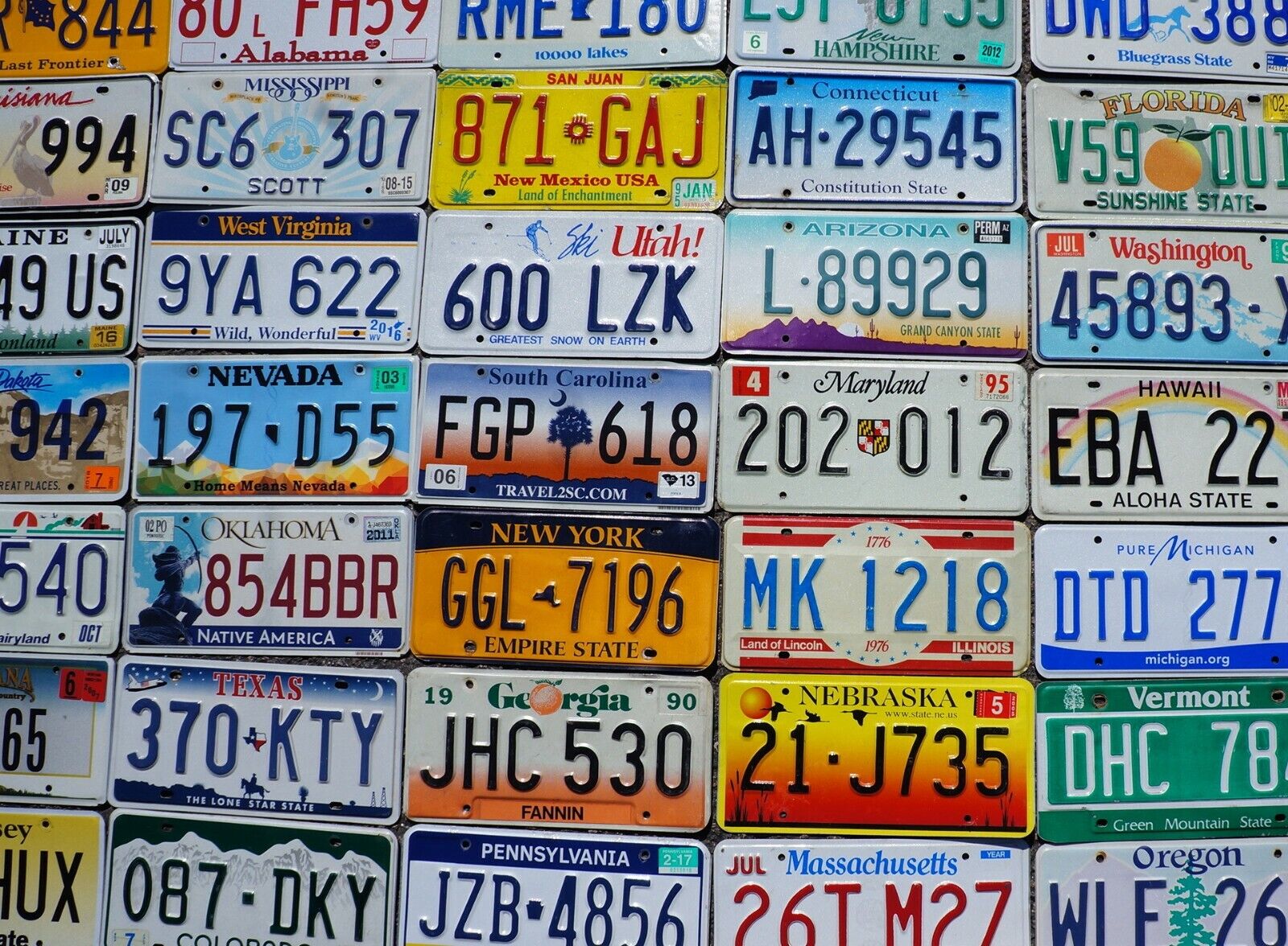 COMPLETE SET    ALL 50 STATES USA LICENSE PLATES LOT of Good License Plate Tags Без бренда - фотография #6