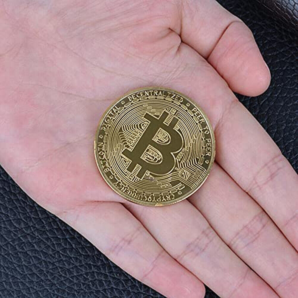 10Pcs Physical Bitcoin Commemorative Coin Gold Plated Collection Collectible Без бренда - фотография #3