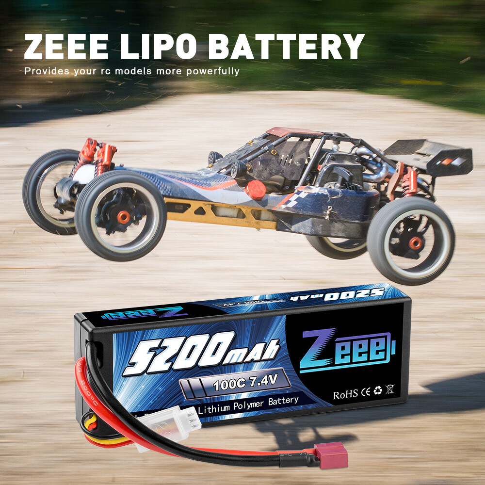 2x Zeee 100C 5200mAh 7.4V 2S LiPo Battery Deans Hardcase for RC Car Truck Heli ZEEE Does Not Apply - фотография #8