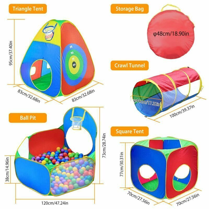 5-in-1 Kids Ball Pit Play Tent w/2 Crawl Tunnel Portable Travel Home Play House sunshining168 Does Not Apply - фотография #10