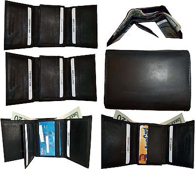 Lot of 12 men's leather tri-fold wallet suede lined bill folds Card slots nwt  Unbranded n/a - фотография #11