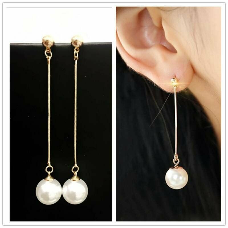 Long Tassel Pearl Earrings Stud Dangle Drop Charm Wedding Women Jewelry Gift New Rinhoo Does not apply