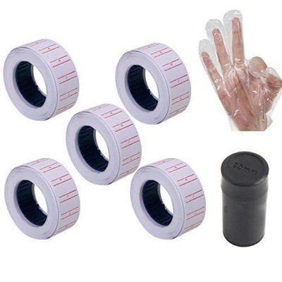 10 Rolls 6000pcs White Price Tag Sticker Gun Labels Refill For MX 5500 w/ 1 ink Unbranded Does Not Apply - фотография #2