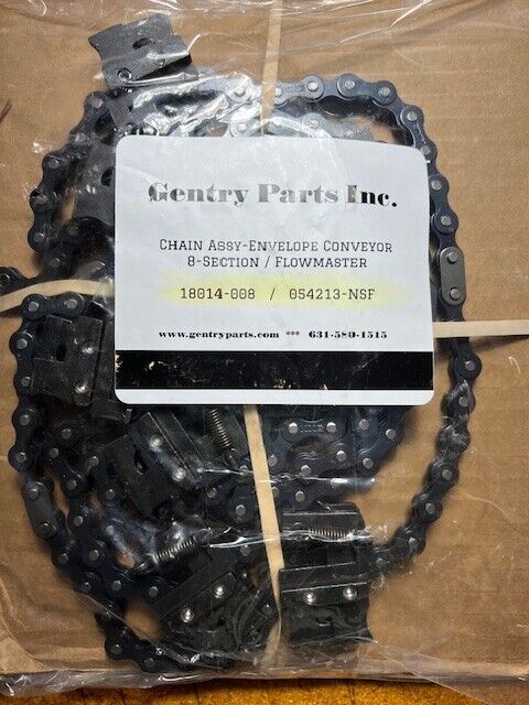 Chain Assy -Envelope Conveyor 8-Section STEEL, NEW  18014-008 Pitney Bowes (6x9) Pitney Bowes 18014-008