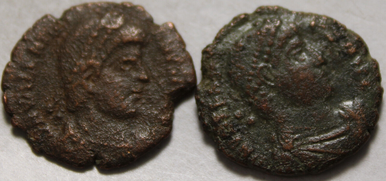 Lot 2 Genuine Ancient Roman coins Valens, Chi-rho captive Aquileia/Victory CONSA Без бренда - фотография #2
