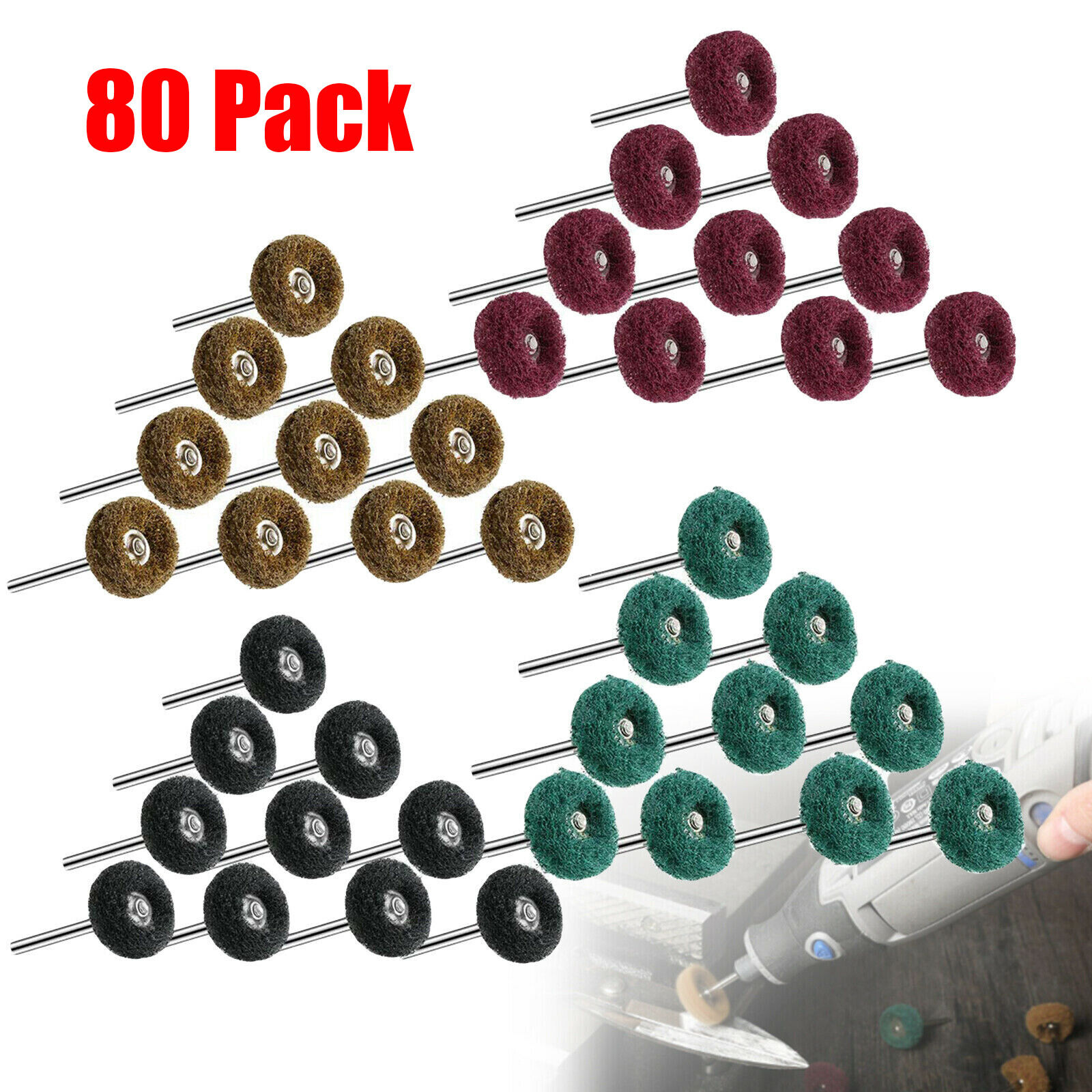 80 Metal Polishing Buffing Wheel Burr Kit Rotary Tool Accessories Set for Dremel Unbranded Does Not Apply