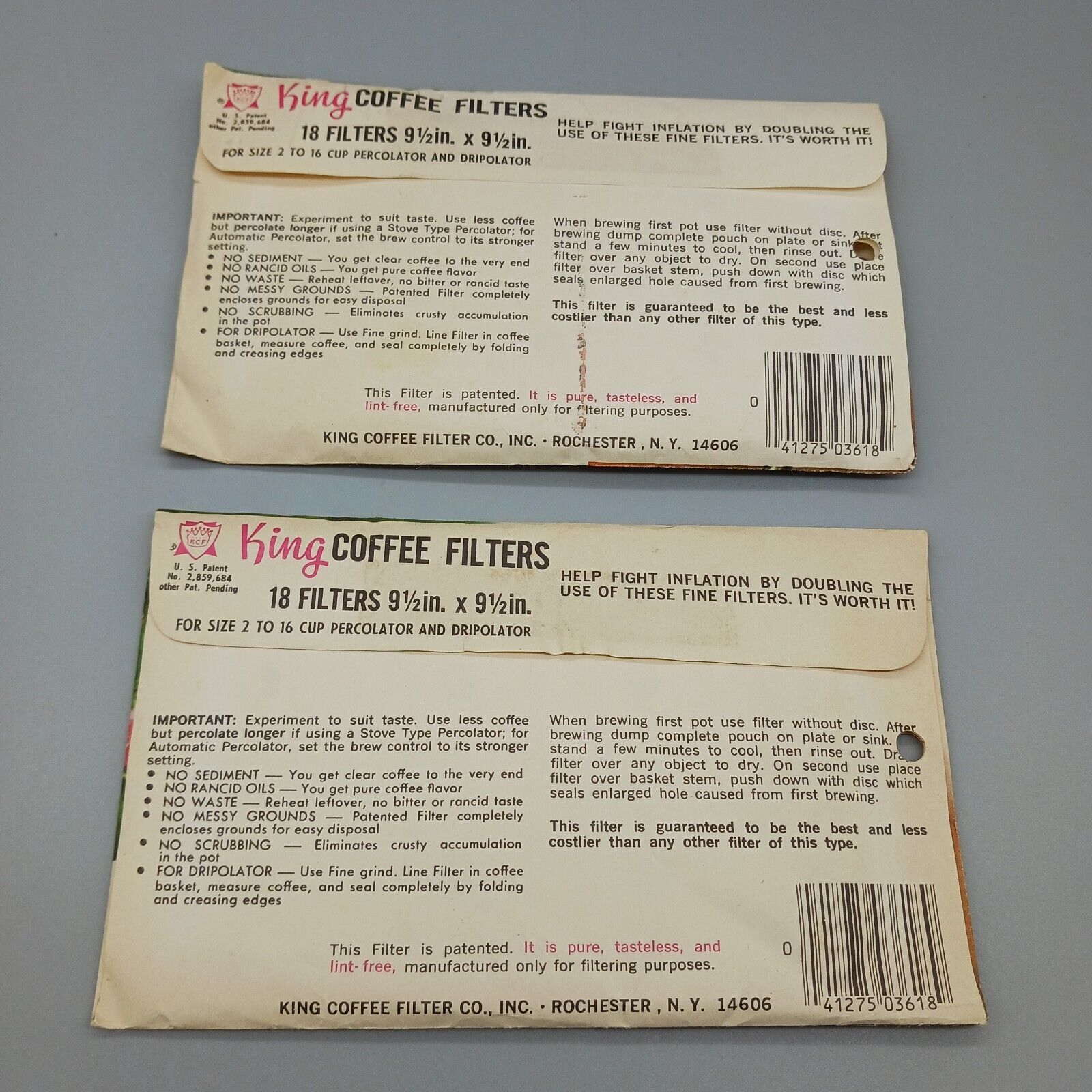 Vintage King Coffee Filters Lot for Percolators 9.5 in x 9.5 in Rochester, NY Без бренда - фотография #2