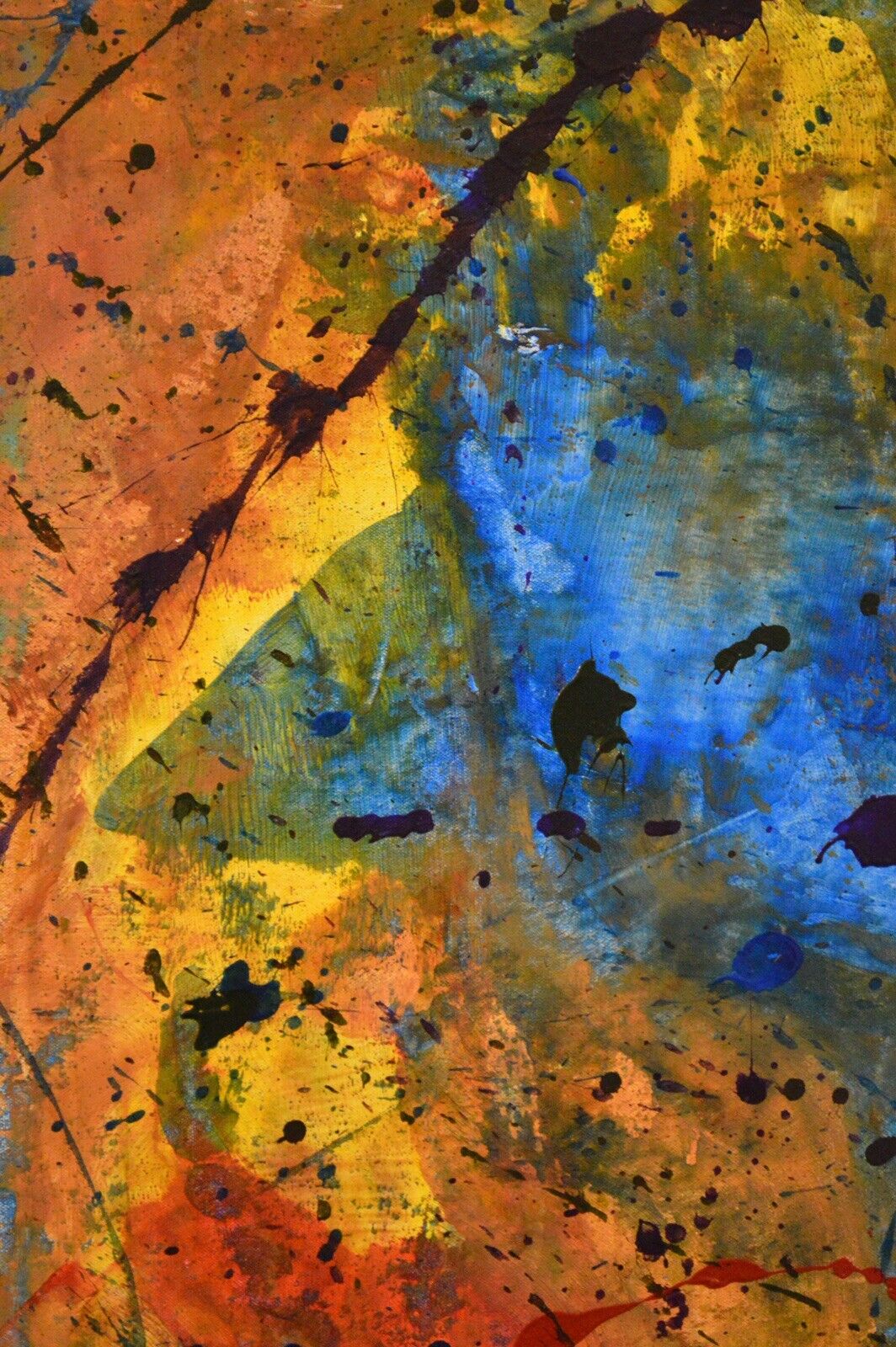 64”X44” Pollock/Richter style canvas ￼painting Acrylic,Abstract, Modern,X Large Без бренда - фотография #12
