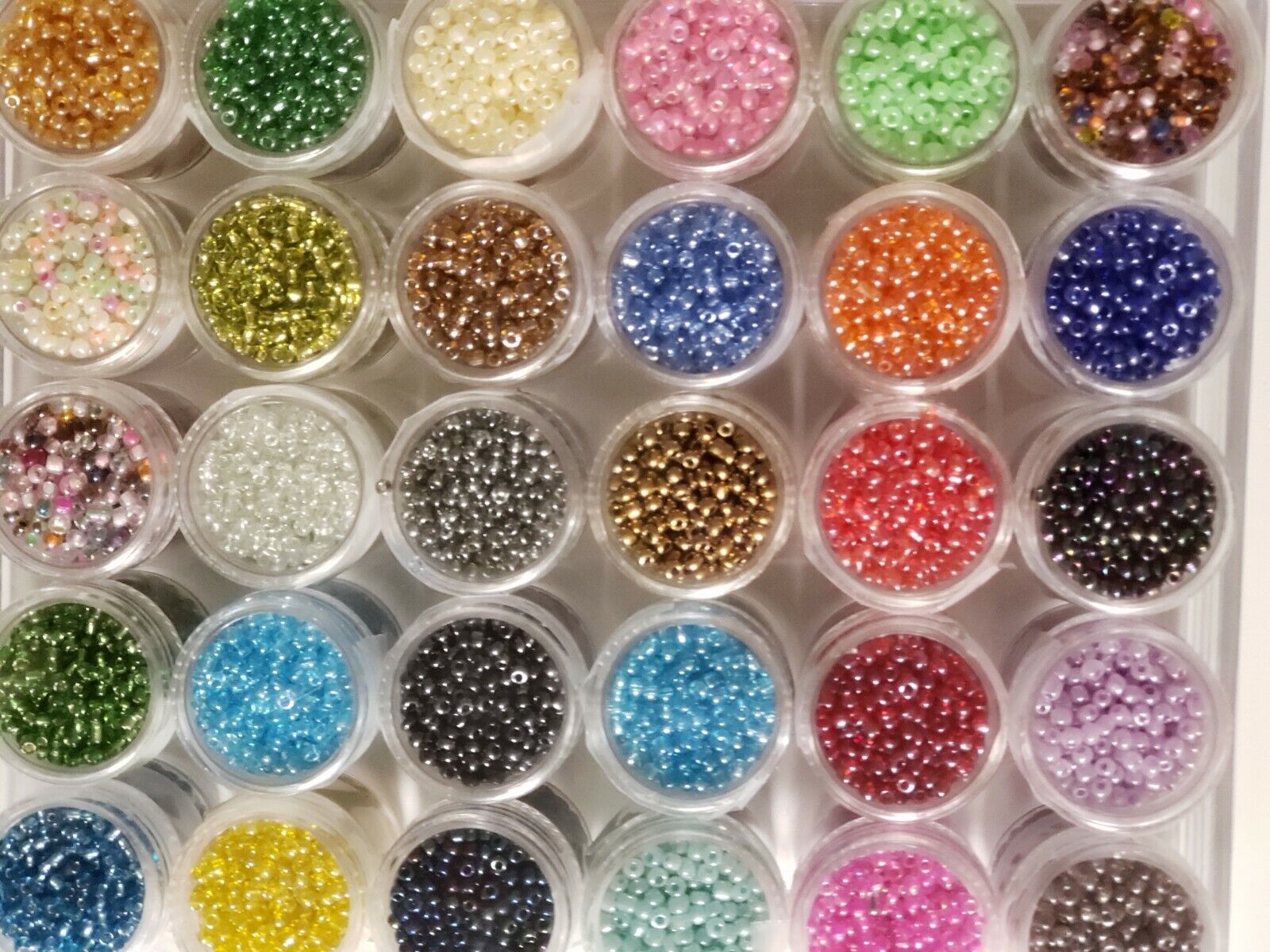 BULK LOT SALE-30 FULL Cylinders of 2mm Seed Beads  + Container + 30 FREE Charms Unbranded Does Not Apply
