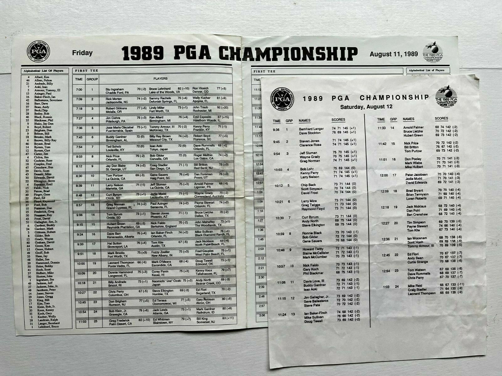 1989 PGA CHAMPIONSHIP 3 TICKETS+ KEMPER LAKES GUIDE/MAP+ 5Extras - PAYNE STEWART PGA - фотография #5