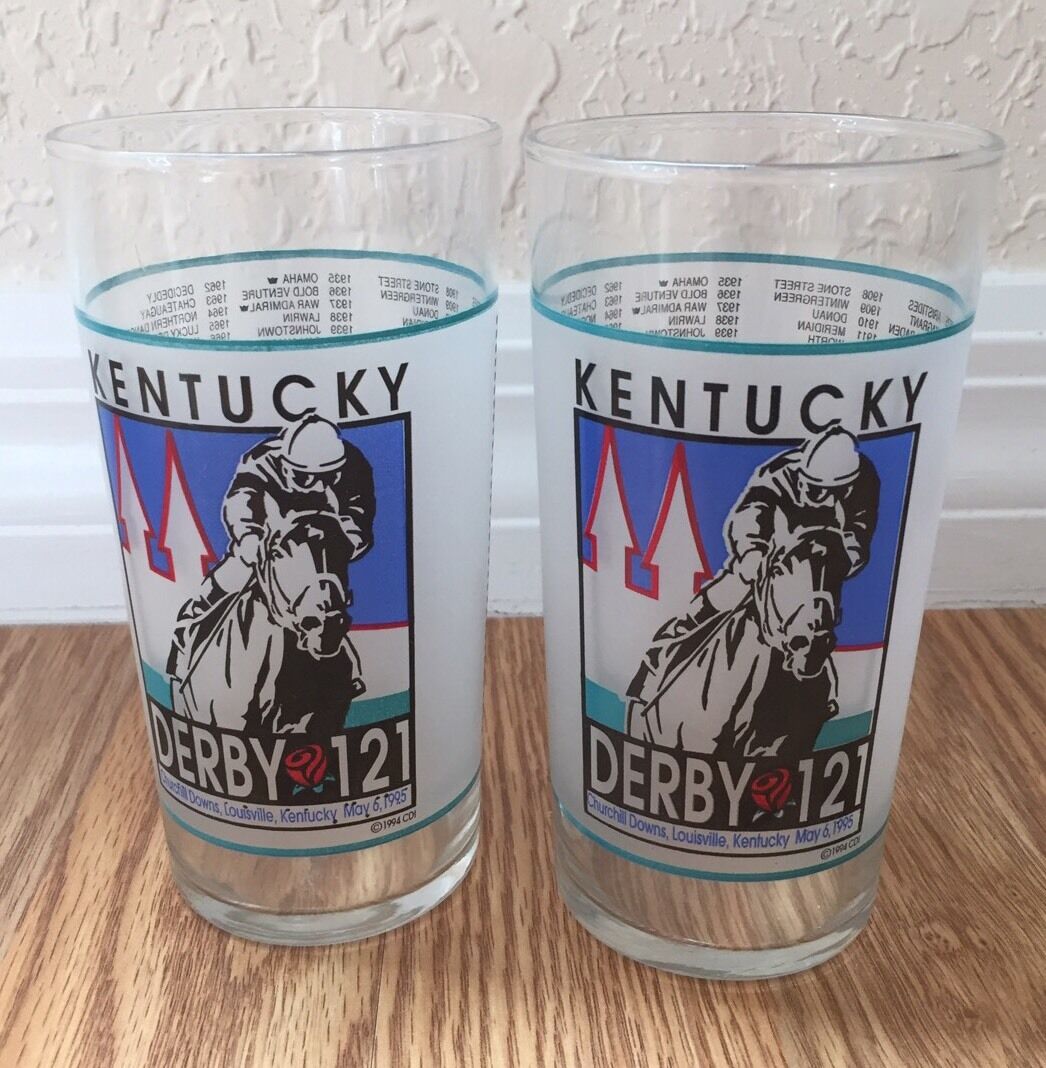 Kentucky Derby Official Glass 121 Running May 6 1995 Set Of 2 Без бренда