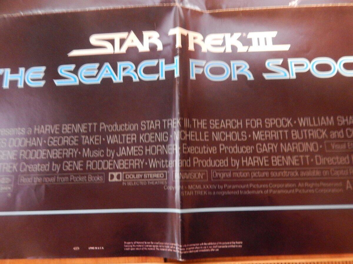 STAR TREK The Search For Spock ORIGINAL 1984 1-sheet movie poster 27 x 41, Folde Без бренда - фотография #3