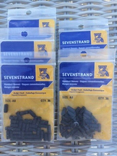 SevenStrand A8 Standard Brass Sleeves 5 Budget Pack Bags of 36 Each or 180 Total Berkley A8