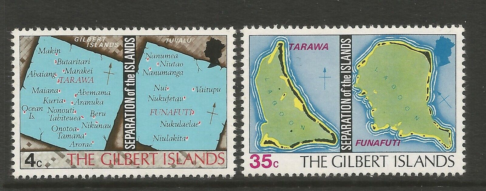 GILBERT ISLANDS 1976,  SEPARATION OF THE ISLANDS (2), S.G 1-2 MNH** Без бренда