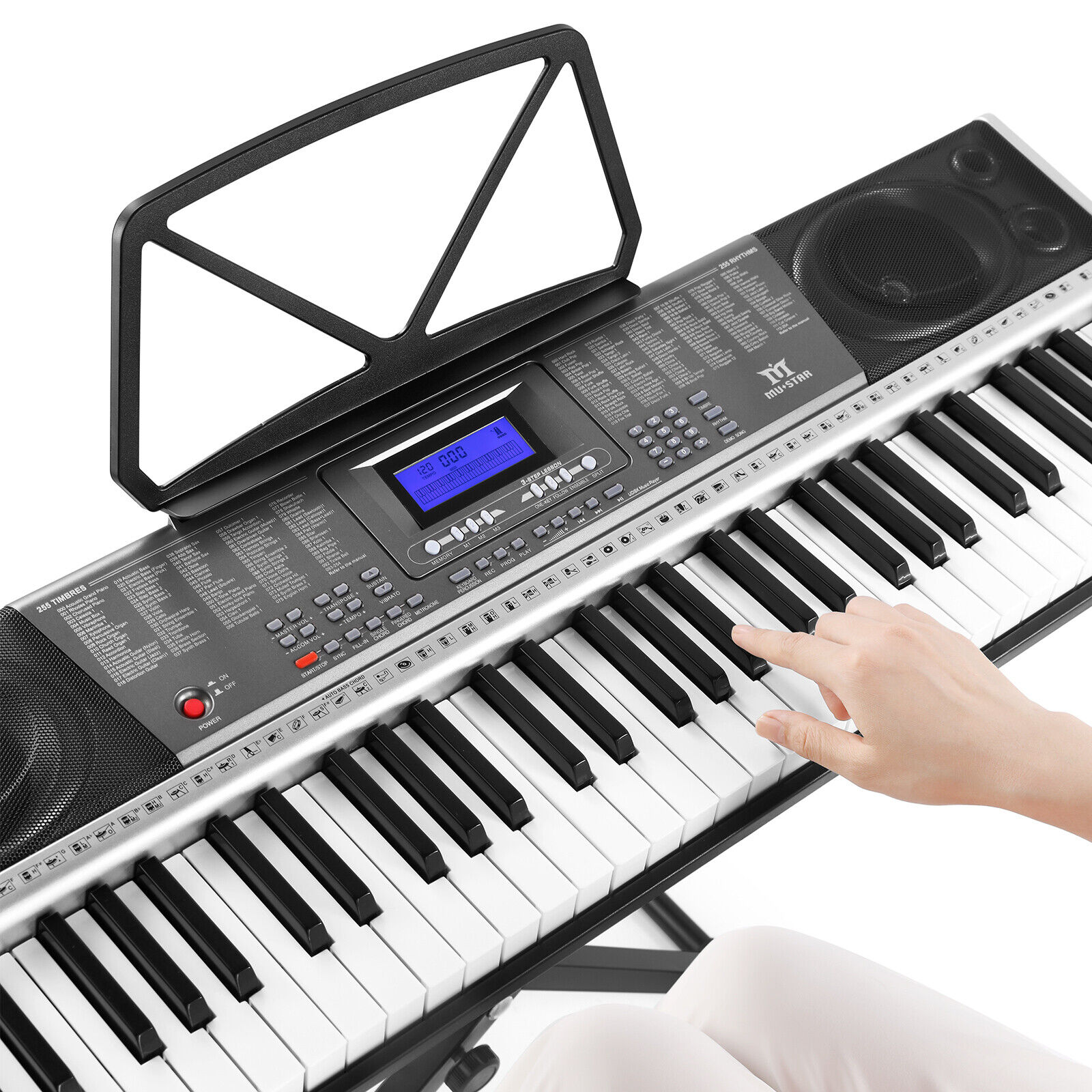 New Portable 61 Key Electronic Keyboards Piano LCD Screen w/Headphone,Microphone Mustar S6010300 - фотография #16