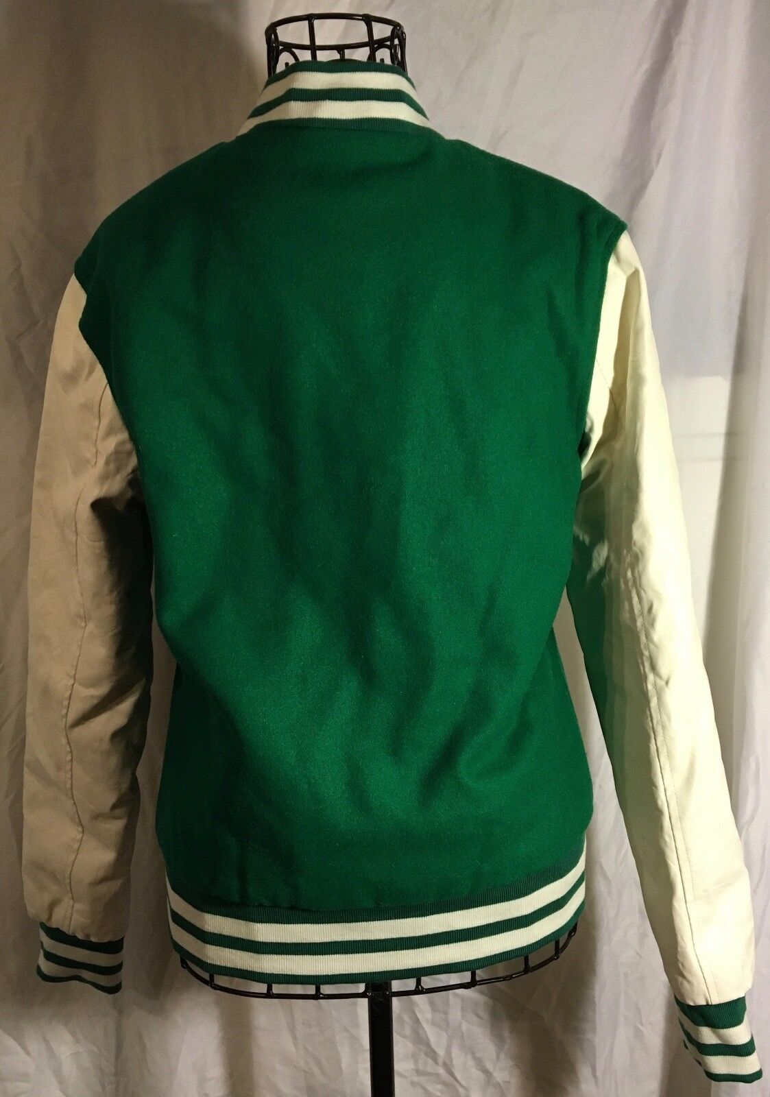 NWT Teen girl's Urban Classics old school jacket green and white size medium Urban Classics TB217 - фотография #5