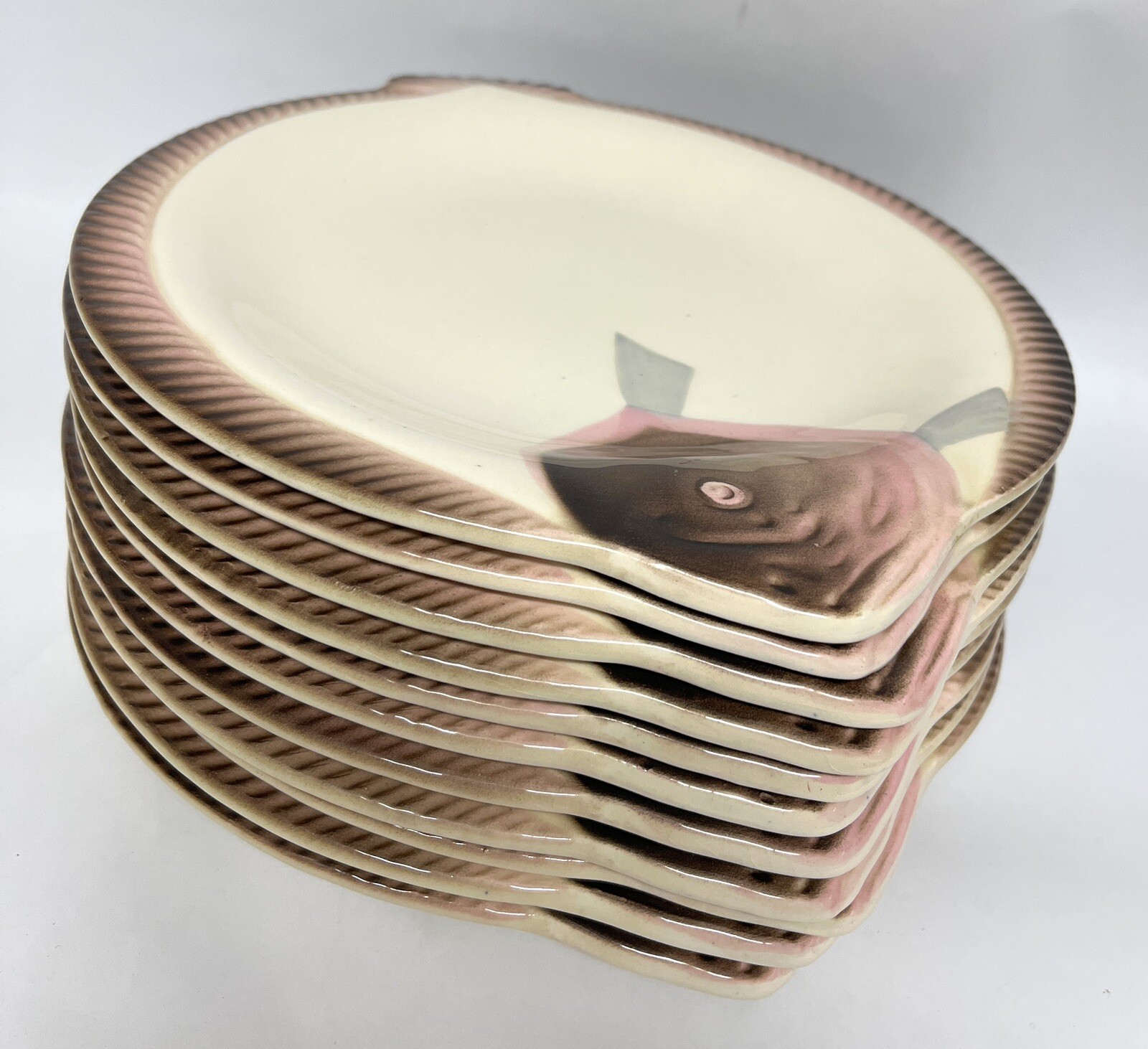 Vintage LONGWY Copenhague Fish 12 Dinner Plates FRANCE LONGWY - фотография #5