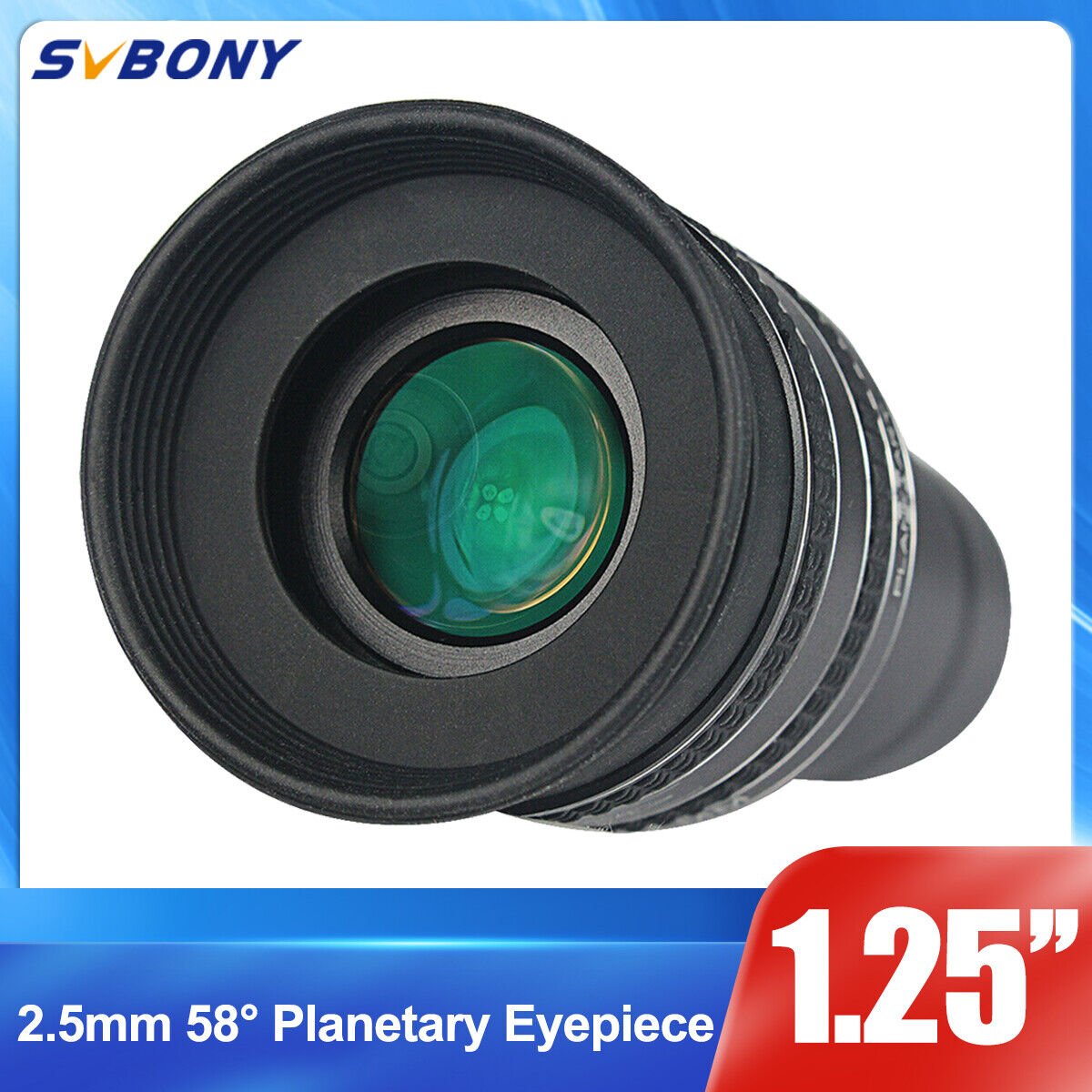 1.25'' SWA 58 Degree 2.5mm Planetary Eyepiece Lens for Astronomical Telescopes Unbranded/Generic W2486A