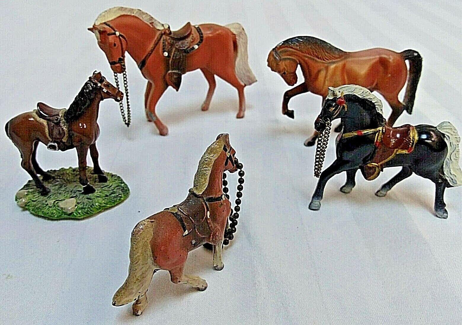 Assorted Cast Metal Horse Figurines (5 pc) 3" tall No Brand